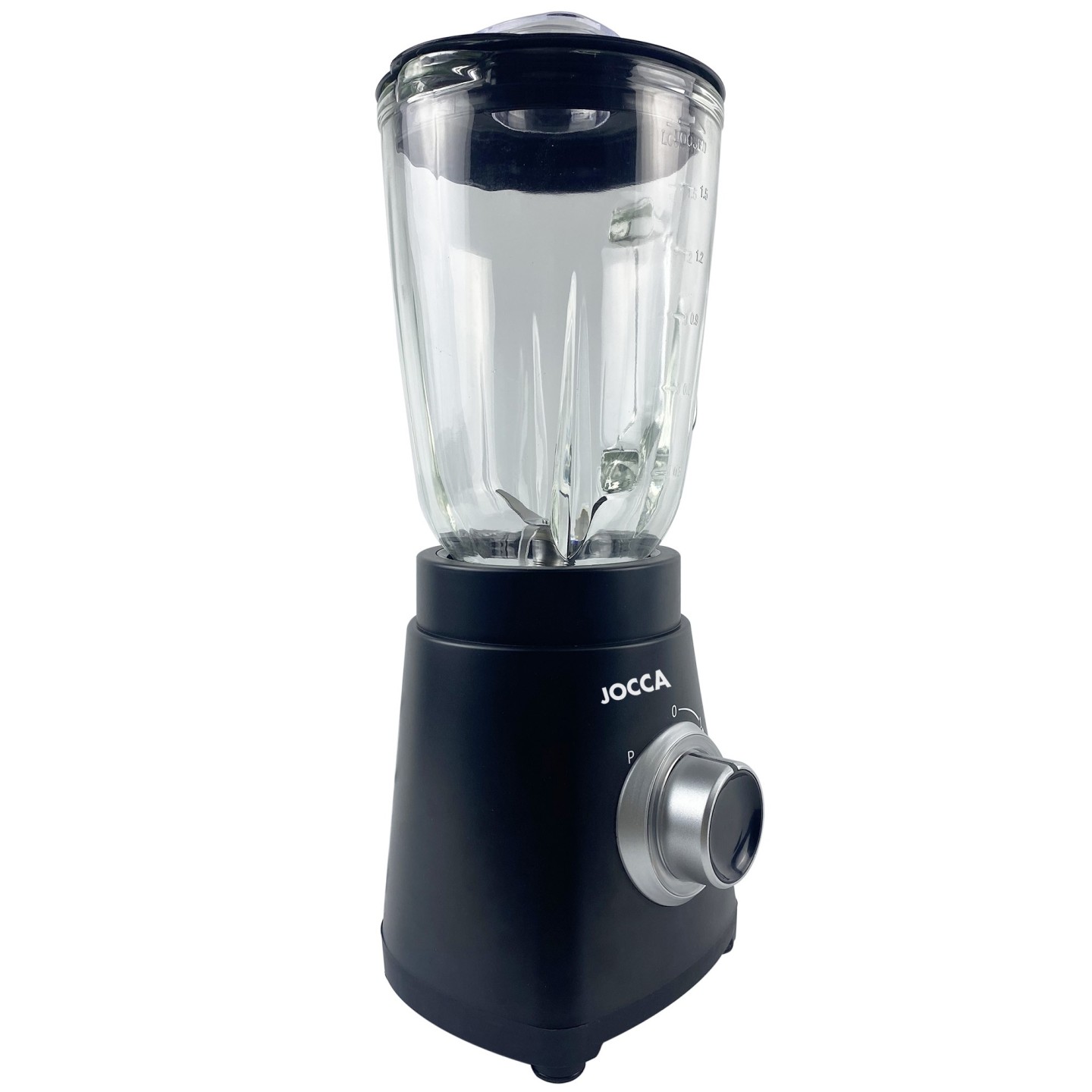 ▷ Batidor with glass glass glass and stainless steel base Jocca