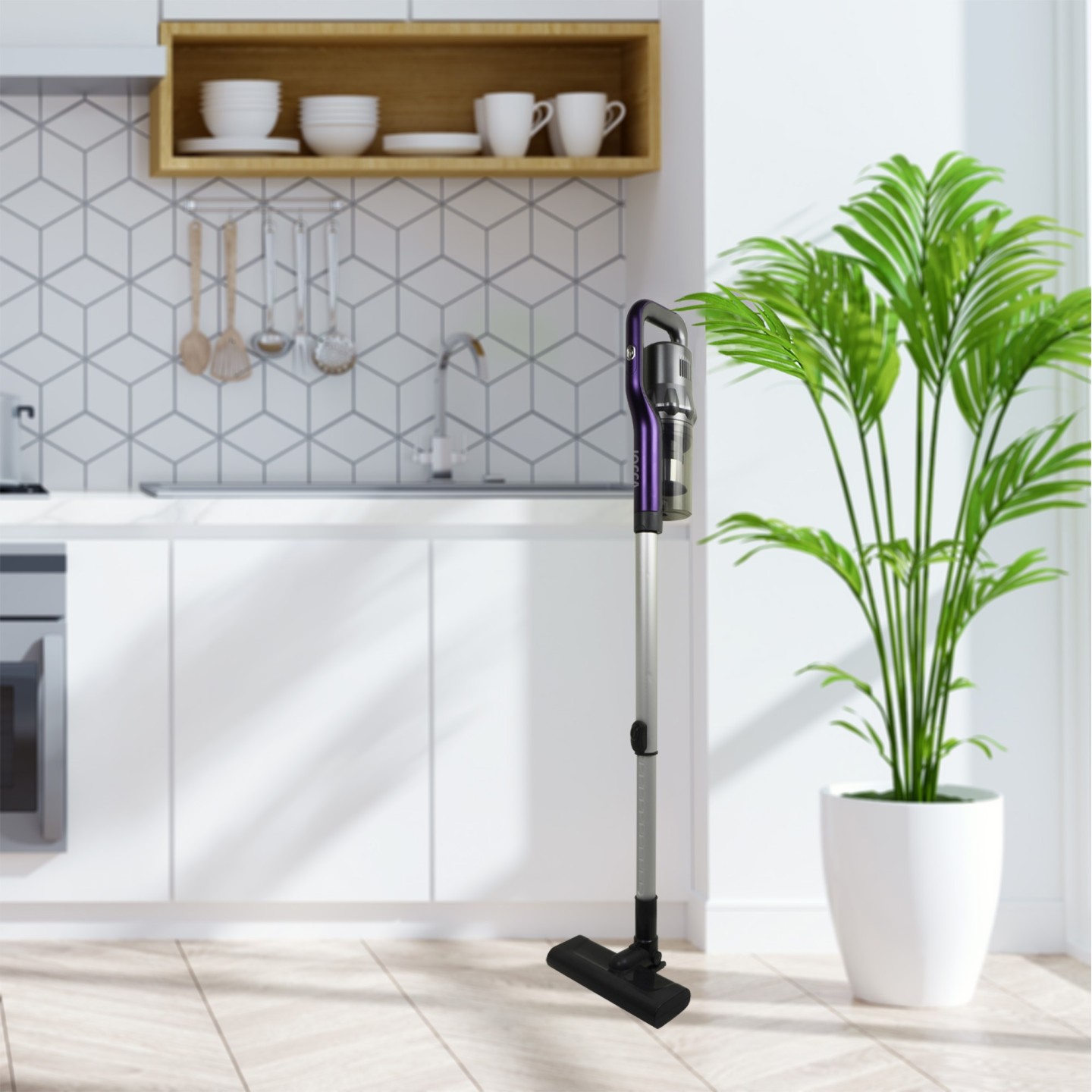 Vassoura vácuo 2 em 1 sem cabo 150w com bateria recarregável e filtro HEPA | Jocca