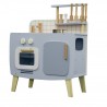 Gray and blue wooden children's kitchen with accessories for children | Jocca