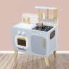 Cucina per bambini in legno grigia e blu con accessori per bambini | Jocca