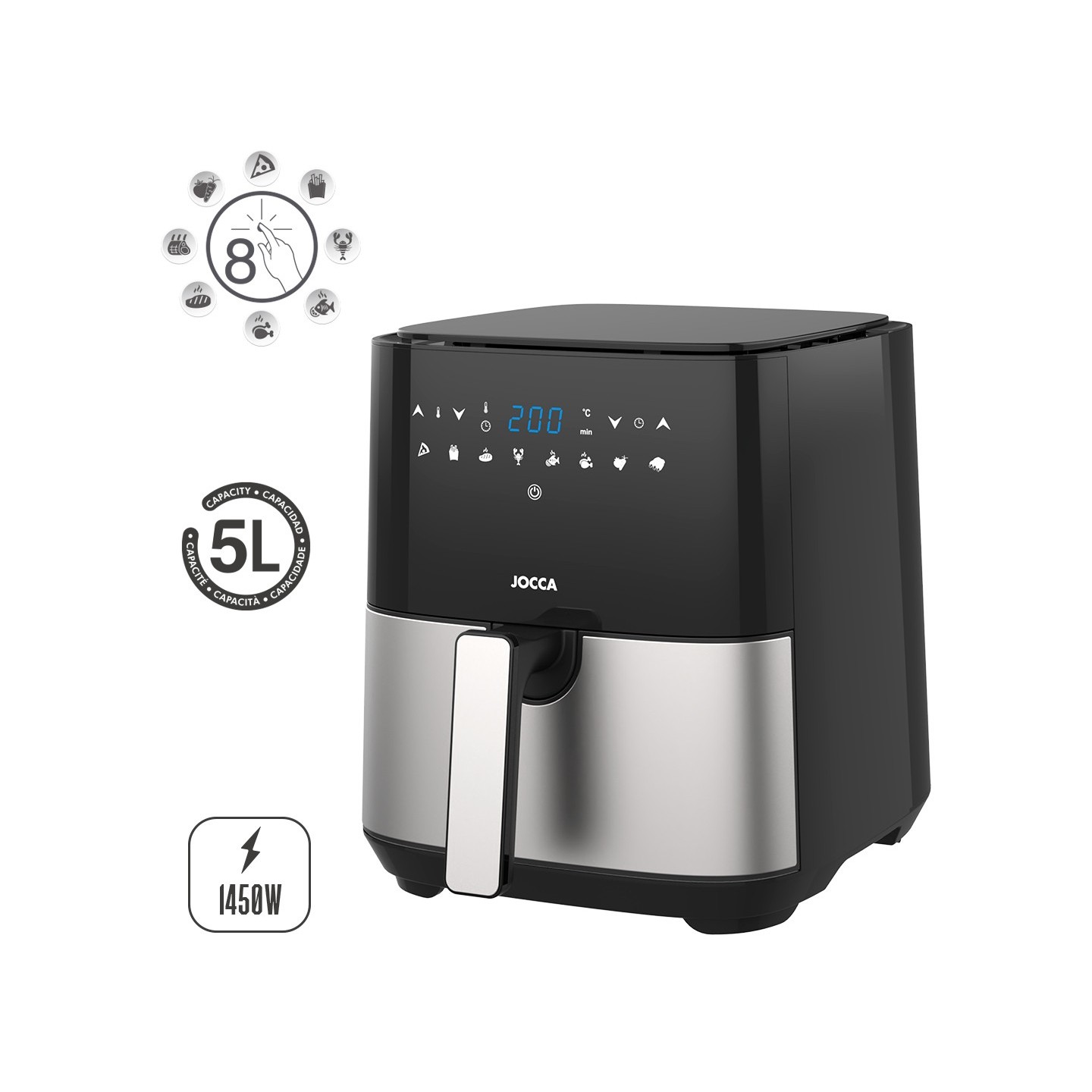 Freidora sin aceite 5L con pantalla digital