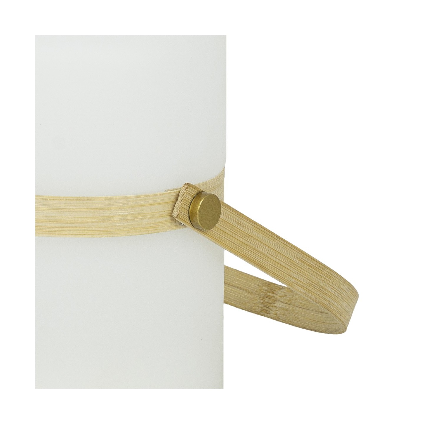 Luminária de mesa LED portátil com cabo de bambu
