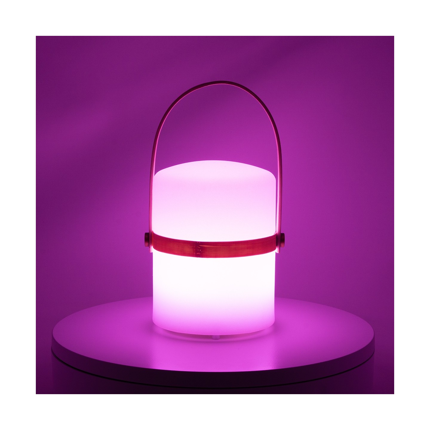 Luminária de mesa LED portátil com cabo de bambu