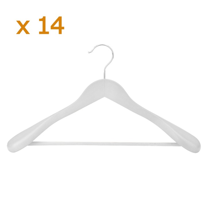 ▷ Set Jocca de 14 perchas de madera blanca para traje