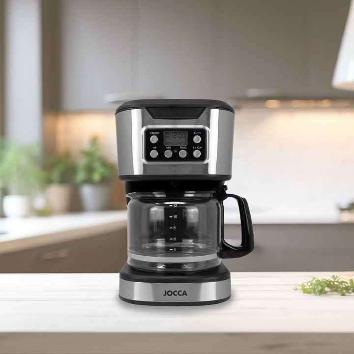 Máquina de café de gotejamento digital 1500ml com jarro de vidro e temporizador | Jocca