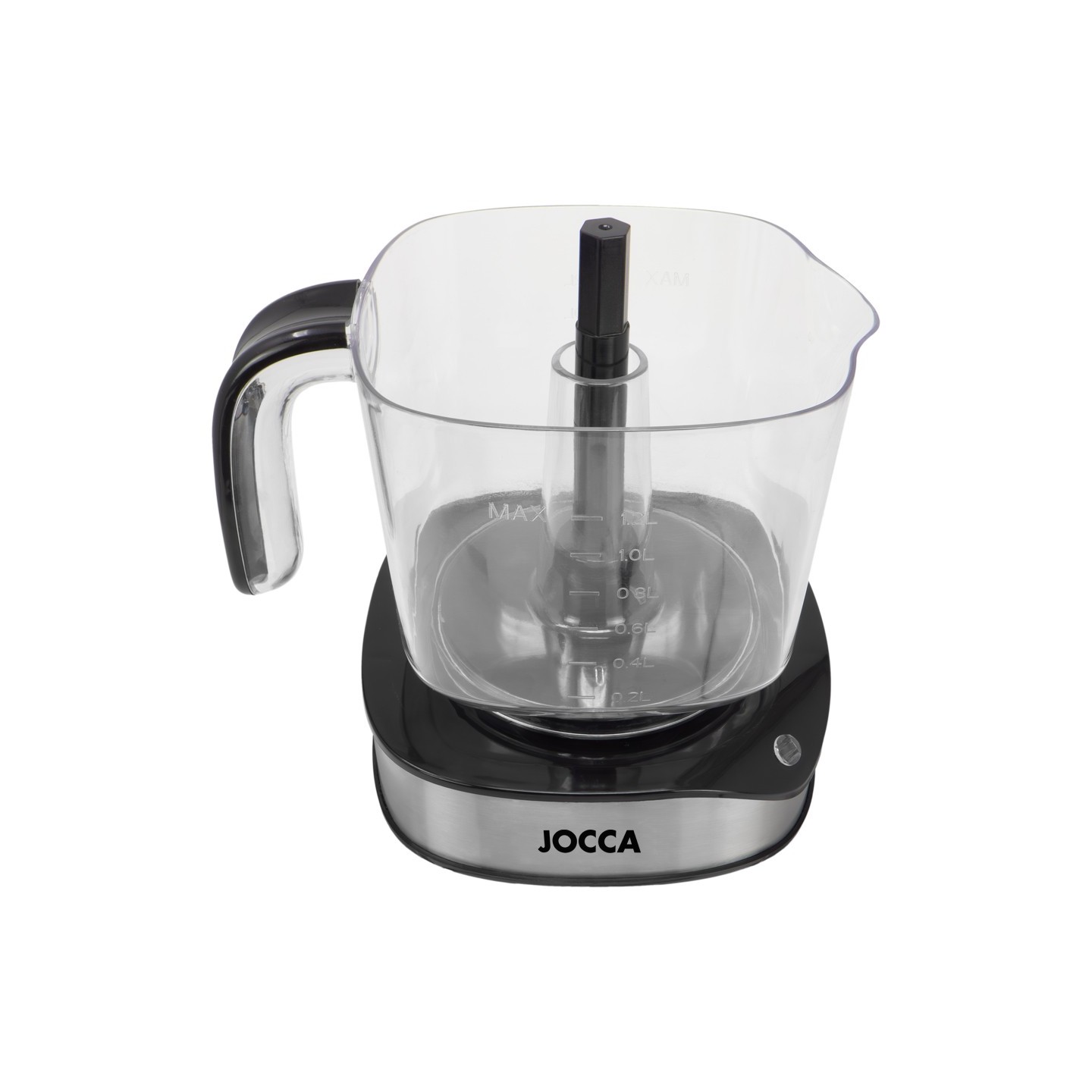 40W schwarzer elektrischer Entsafter mit 1,2L-Glas und bidirektionaler Rotation | Jocca