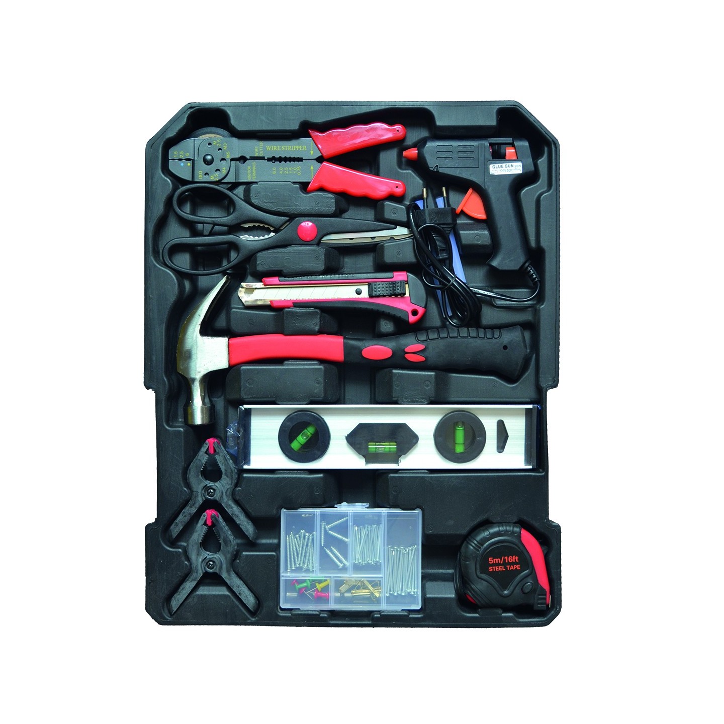 Tool case with 399-piece wheels