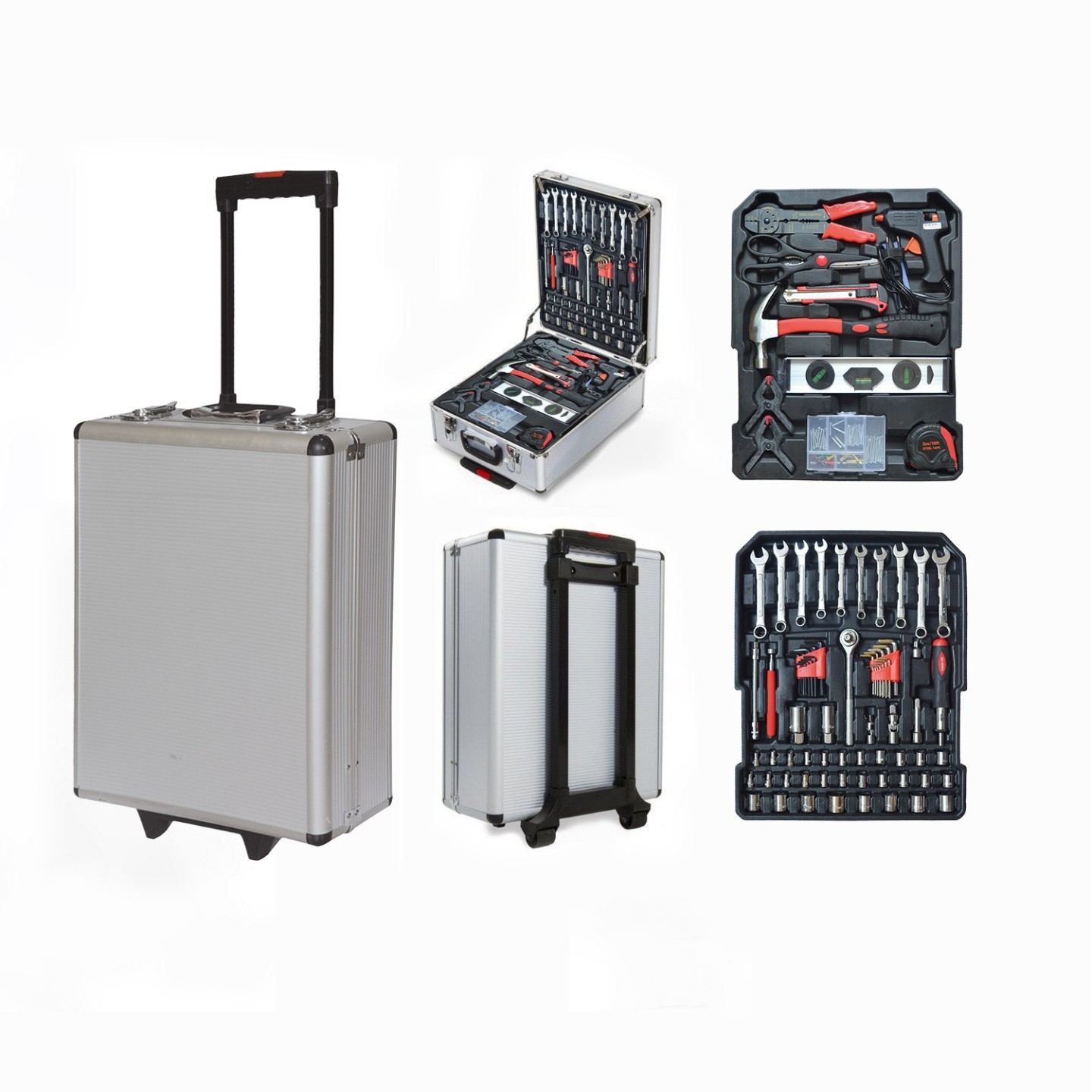 Tool case with 399-piece wheels