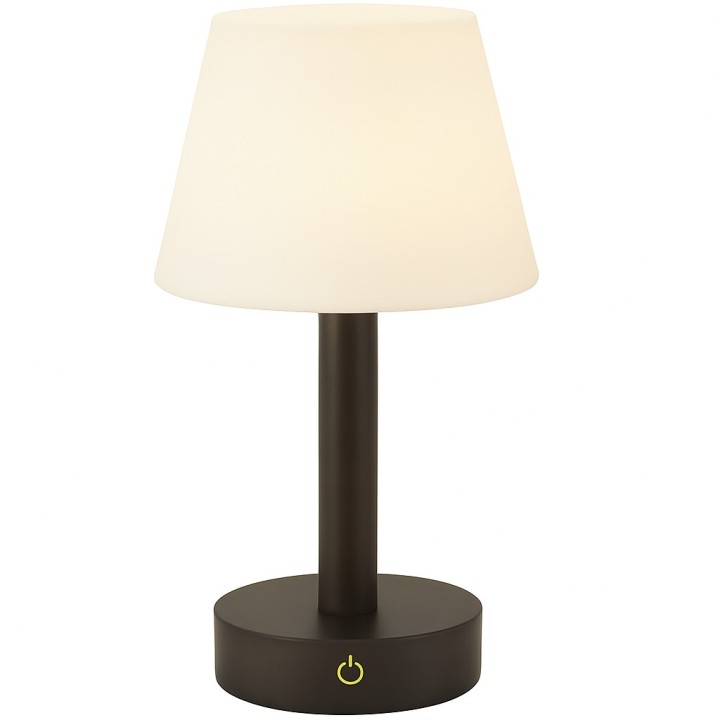 LAMPARA DE MESA LED RECARGABLE MADERA OSCURA 3 TONOS