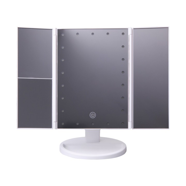 Espejo De Maquillaje Plegable Con Luz LED Y Aumento 1X/2X/3X JOCCA