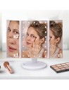 Espejo De Maquillaje Plegable Con Luz LED Y Aumento 1X/2X/3X JOCCA