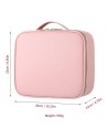 Maletín de Maquillaje con Espejo LED Portátil Rosa Recargable JOCCA