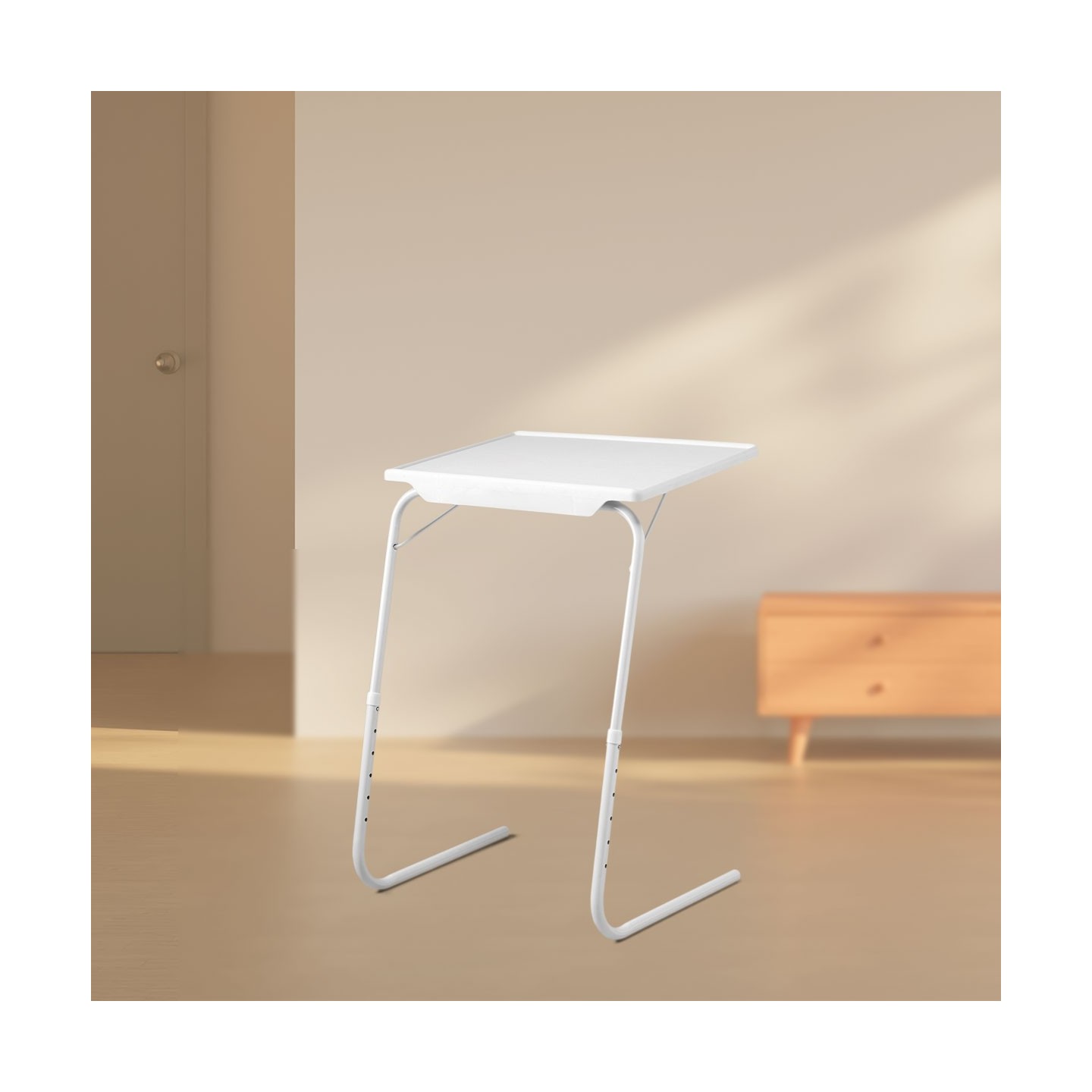 Table auxiliaire pliable blanche ajustable en hauteur et angle | Jocca