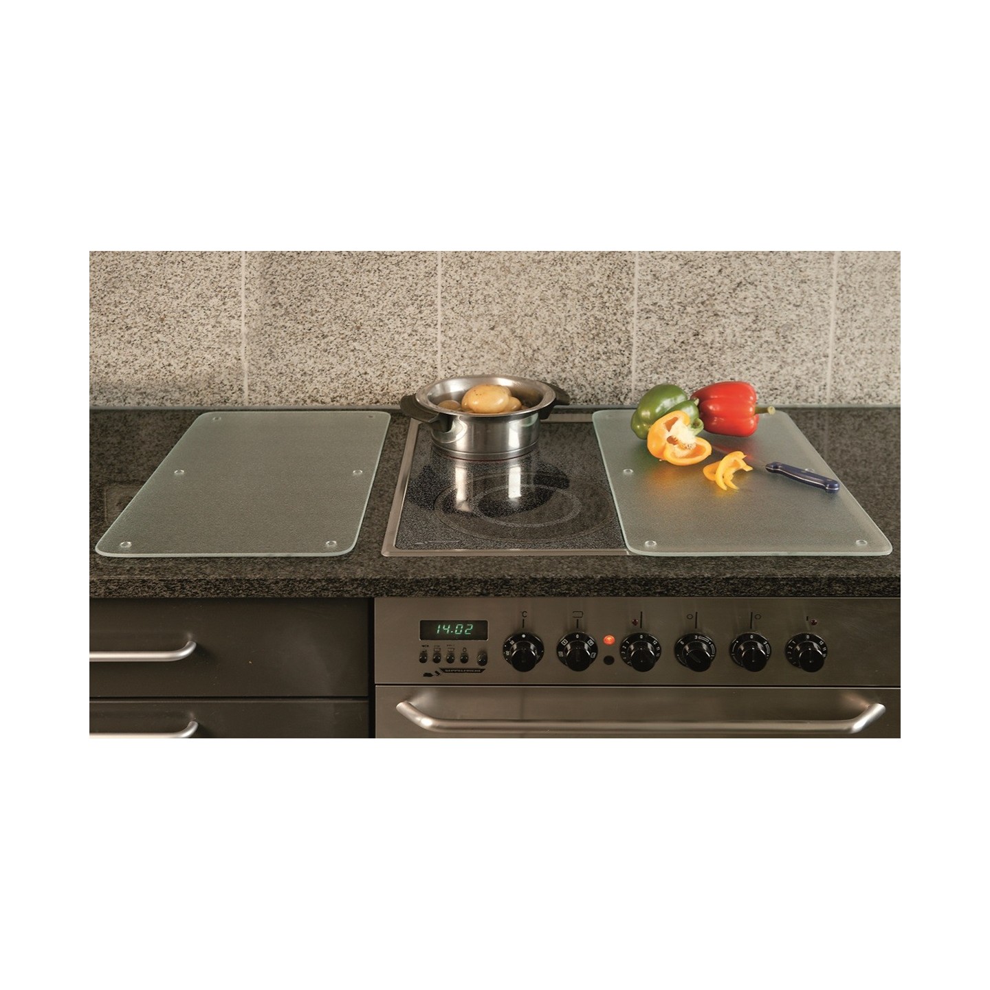 Set di 2 piastre copre la ceramica in ceramica in vetro temperato Jocca