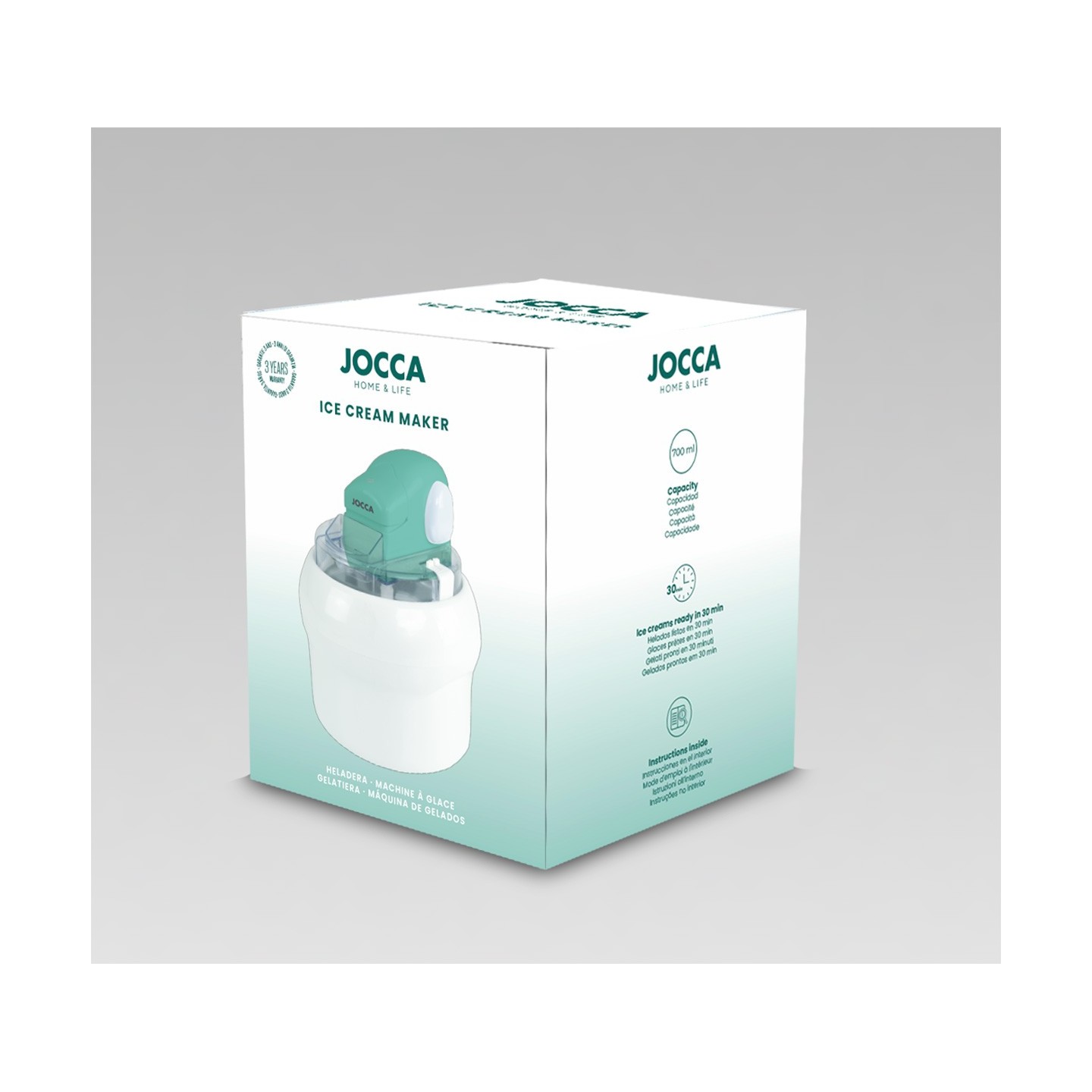 Turquoise réfrigérateur 700 ml - Machine à crème glacée à la maison rapide | Jocca