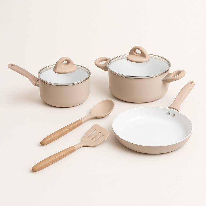 Bateria de cozinha cerâmica com utensílios | Jocca