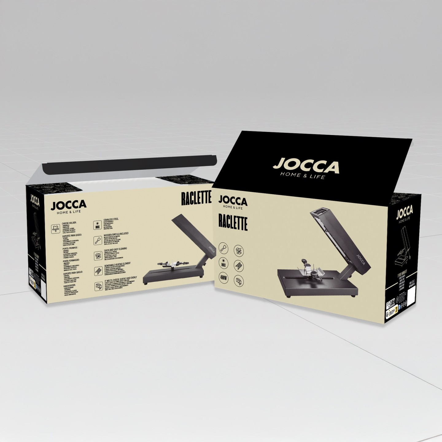 Raclette Eléctrica 400W | Fundidor de Queso de Acero Inoxidable |Jocca