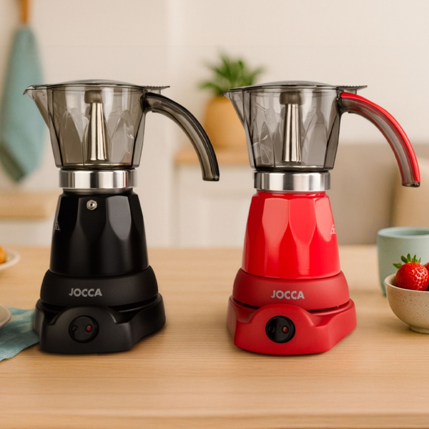 Comprador de café italiano elétrico 6 xícaras com base rotativa de 360 ° e jarro sem fio | Jocca