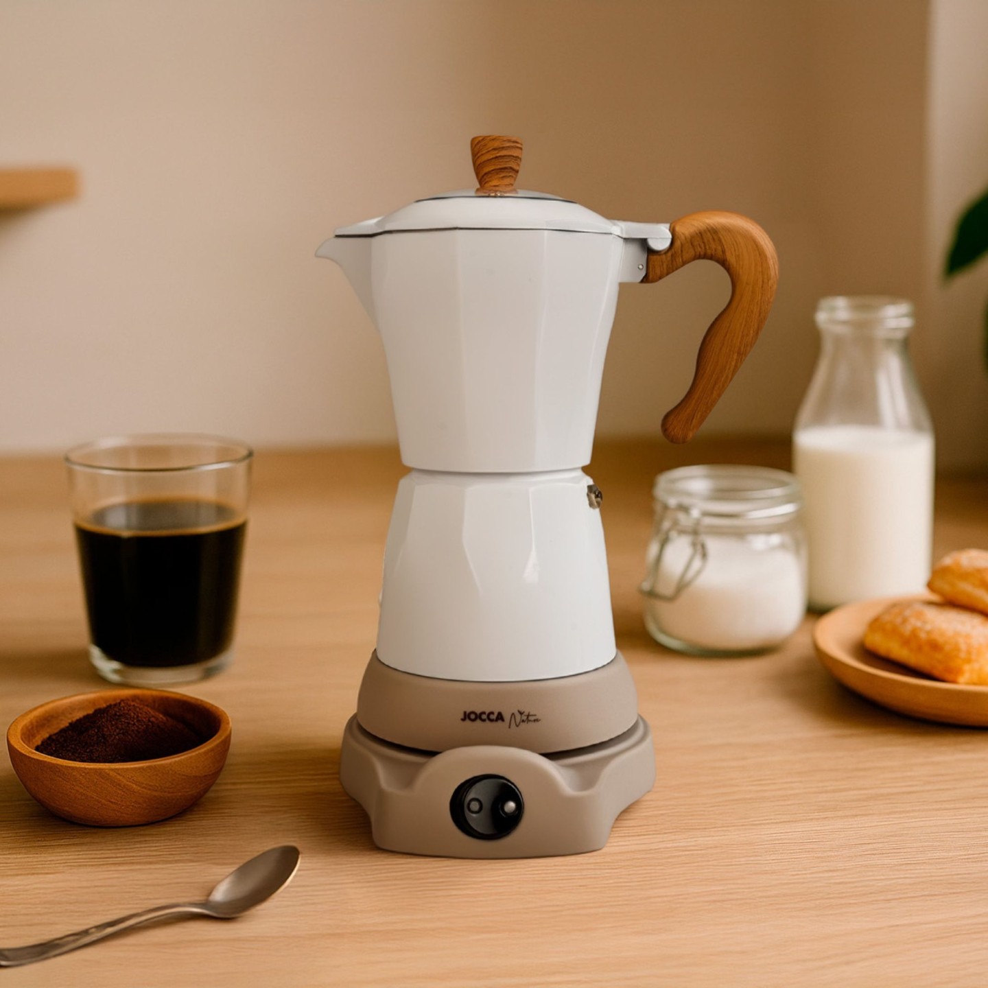 Cafetera italiana eléctrica línea nature 6 tazas JOCCA