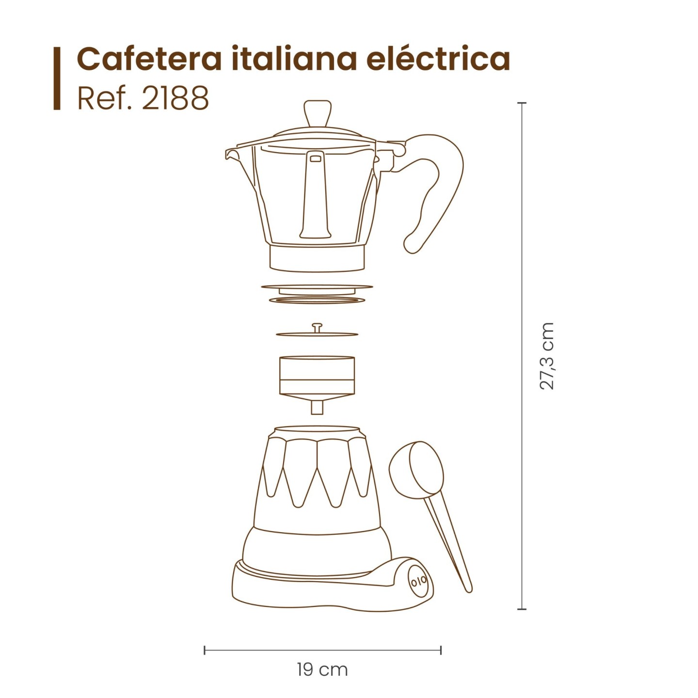 Electric Italian Coffee Maker Nature 6 mug jocca