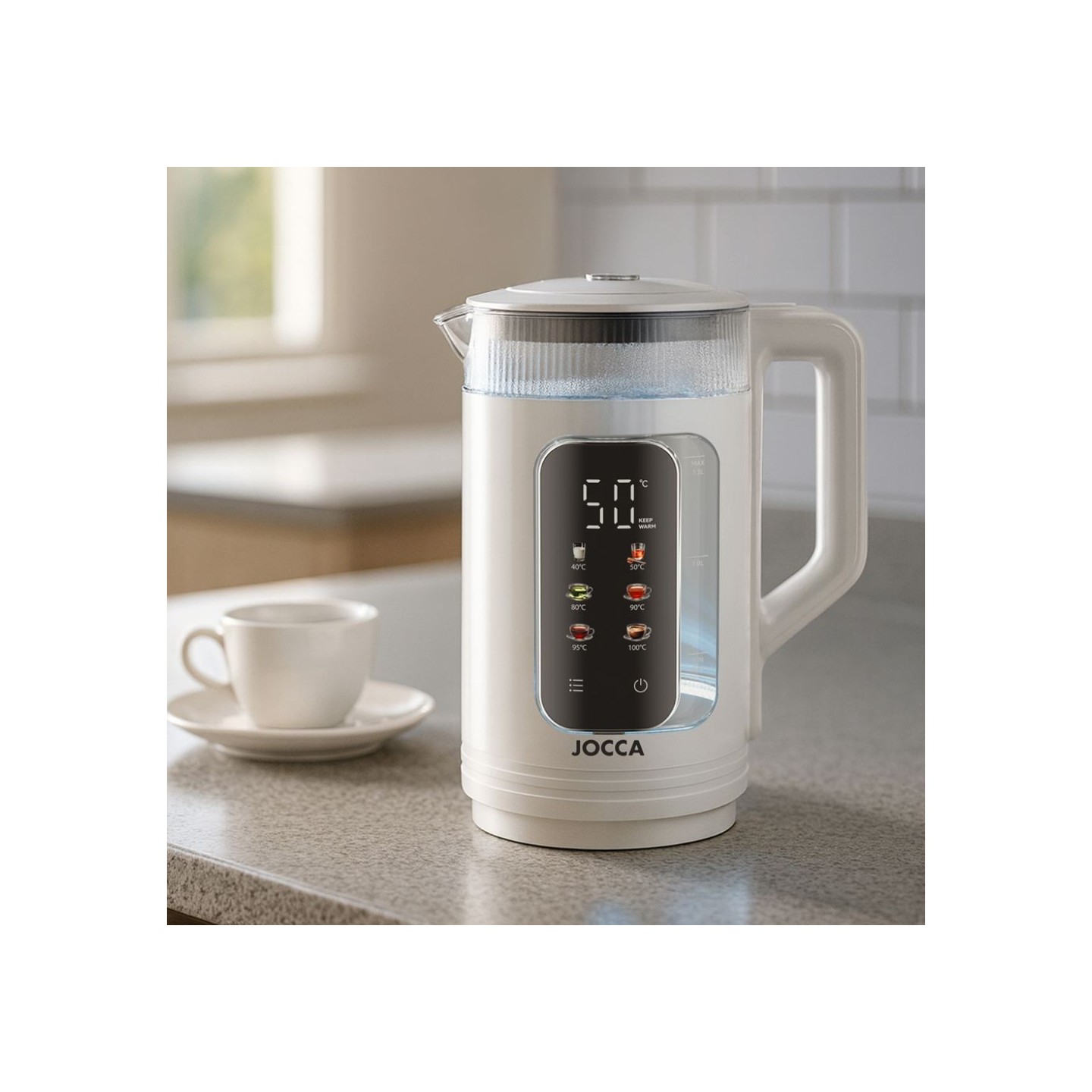 Electric kettle Easy Touch 1.5L with light and touch screen | Jocca