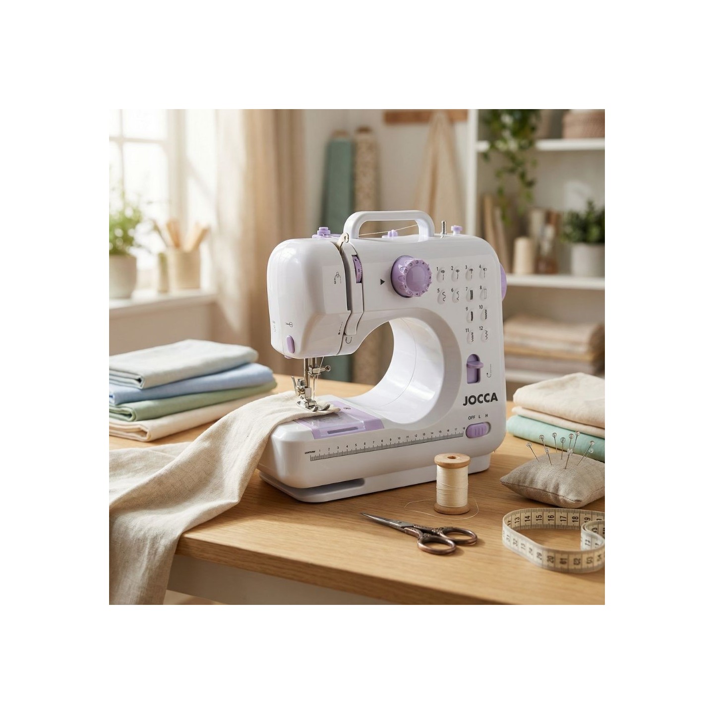 Máquina de Coser Compacta 12 Puntadas con Luz LED |Jocca