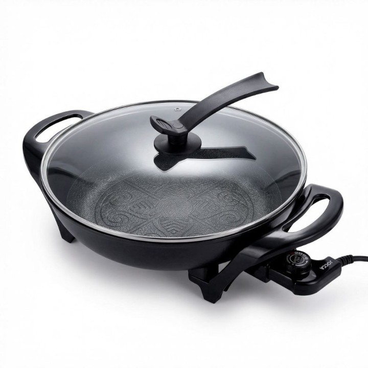 Wok Eléctrico con Tapa y Termostato | Cocina Saludable| Jocca