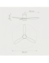 Ceiling fan with LED light and Silent DC engine | 6 speeds, timer and command - Jocca