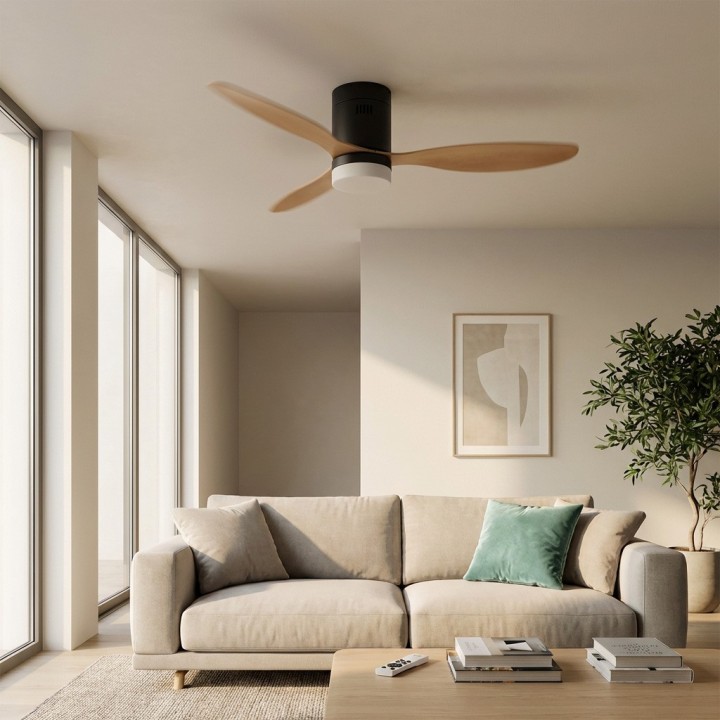 Ventilador de Techo con Luz LED y Motor DC Silencioso | 6 Velocidades, Temporizador y Mando – JOCCA