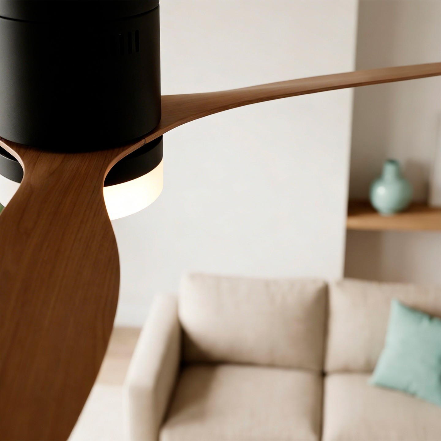 Ceiling fan with LED light and Silent DC engine | 6 speeds, timer and command - Jocca