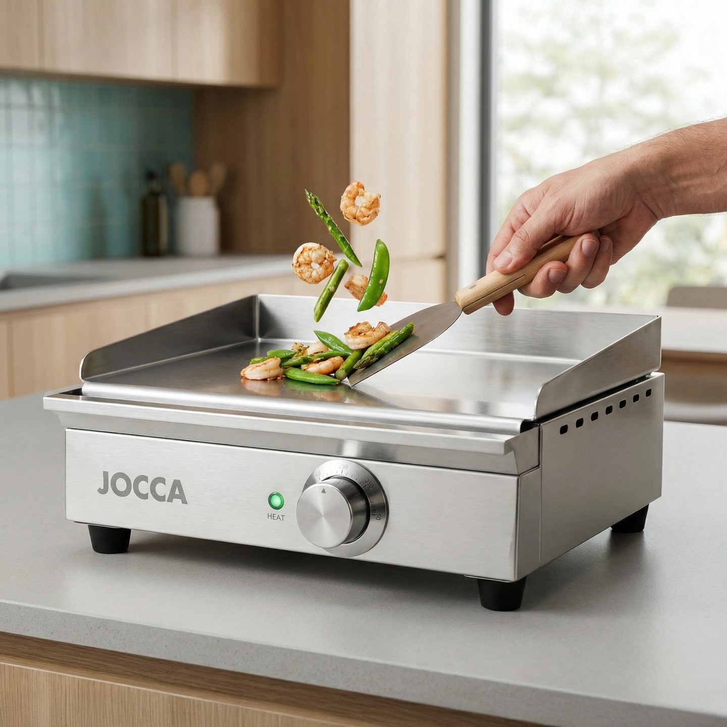 Plancha Grill De Acero Inoxidable 1700W Con Temperatura Ajustable Y Bandeja Recogegrasa | JOCCA