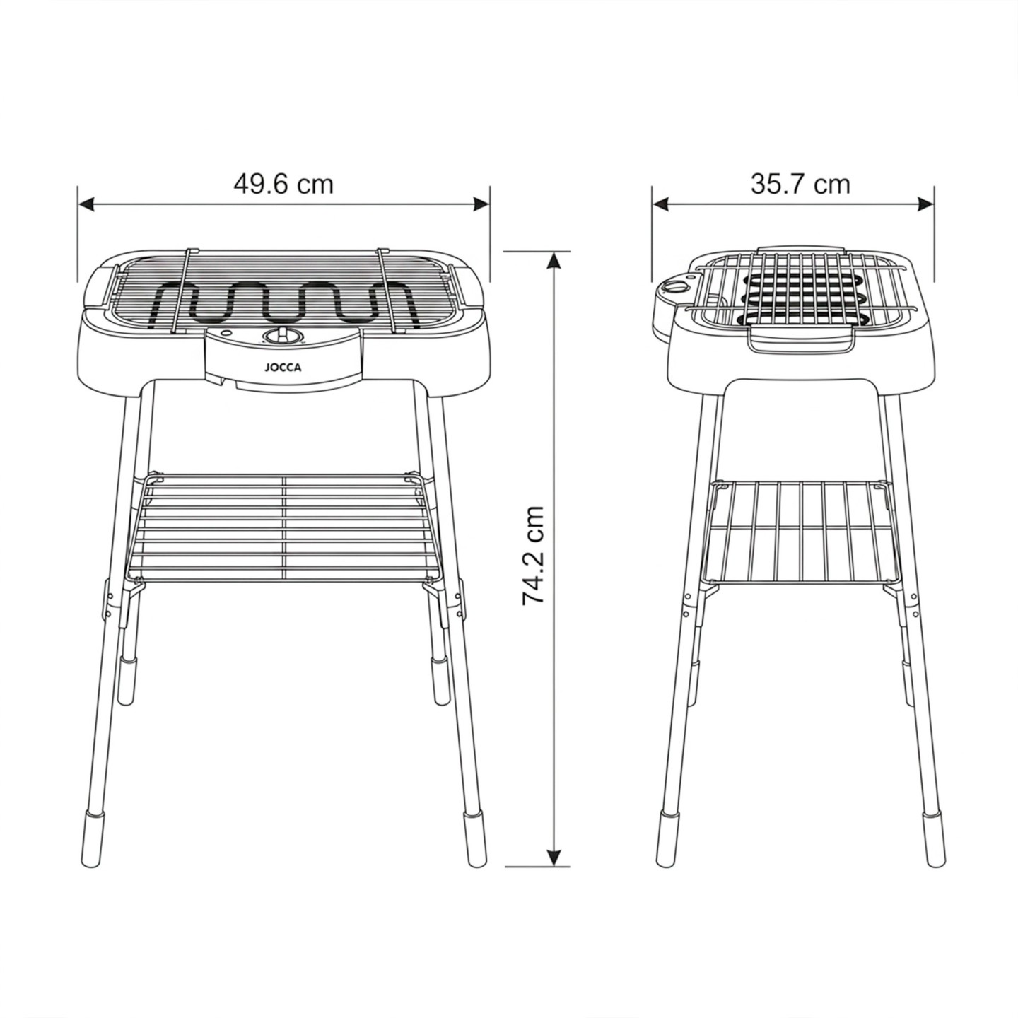 Barbecue électrique avec Patas Jocca, 2000W