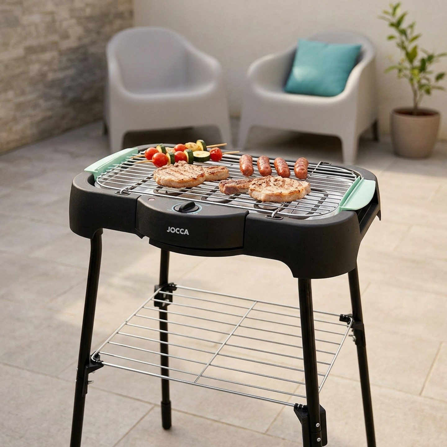 Barbacoa Eléctrica con Patas Jocca, 2000W