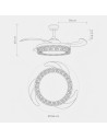 Ceiling Fan with LED Light and Retractable Blades JOCCA