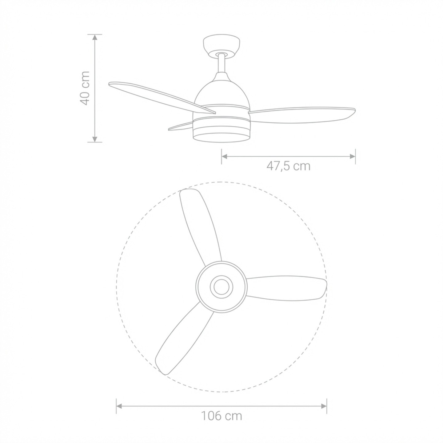 JOCCA - Ventilador de Techo Luz LED regulable y mando | Diseño madera