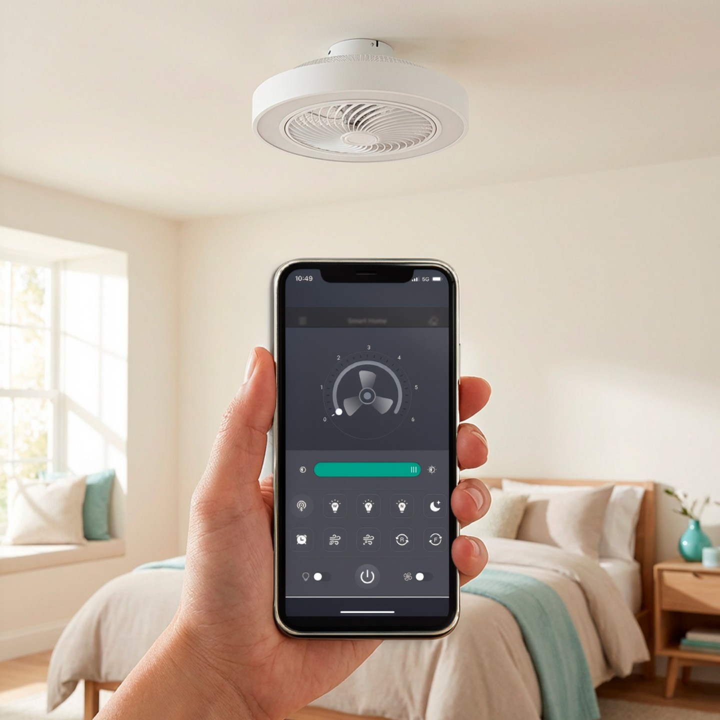 Deckenventilatordecke mit LED-Licht und Bluetooth-Jocca