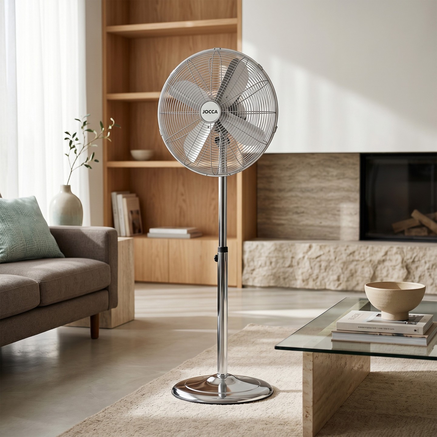 Ventilador de Pie Cromado 40 cm 3 Velocidades | JOCCA