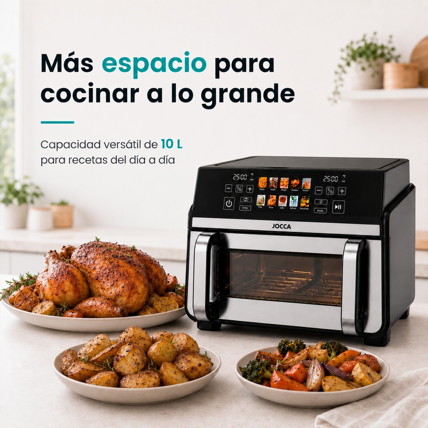 Freidora de Aire 10 Litros  con Sistema Dual | JOCCA