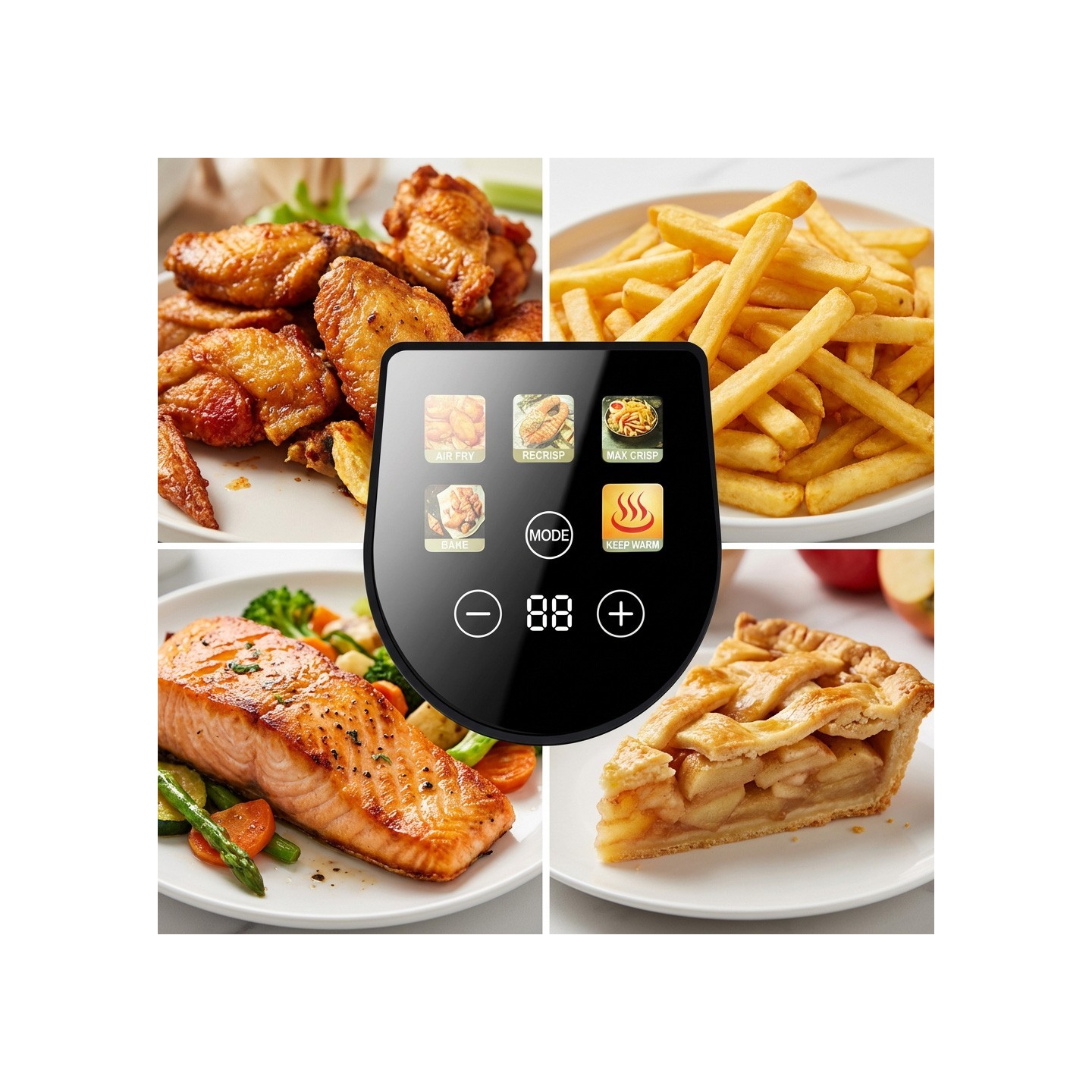 4,5l Glas Digital Air Fryer + 1,5l | Jocca