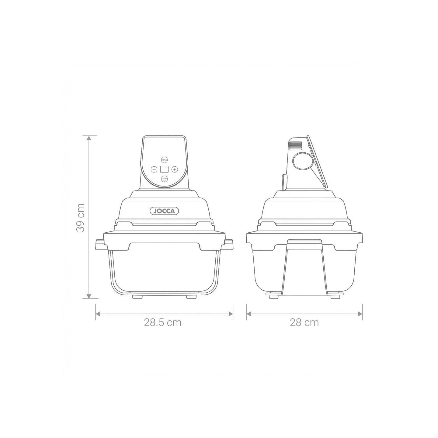 4,5l Glas Digital Air Fryer + 1,5l | Jocca