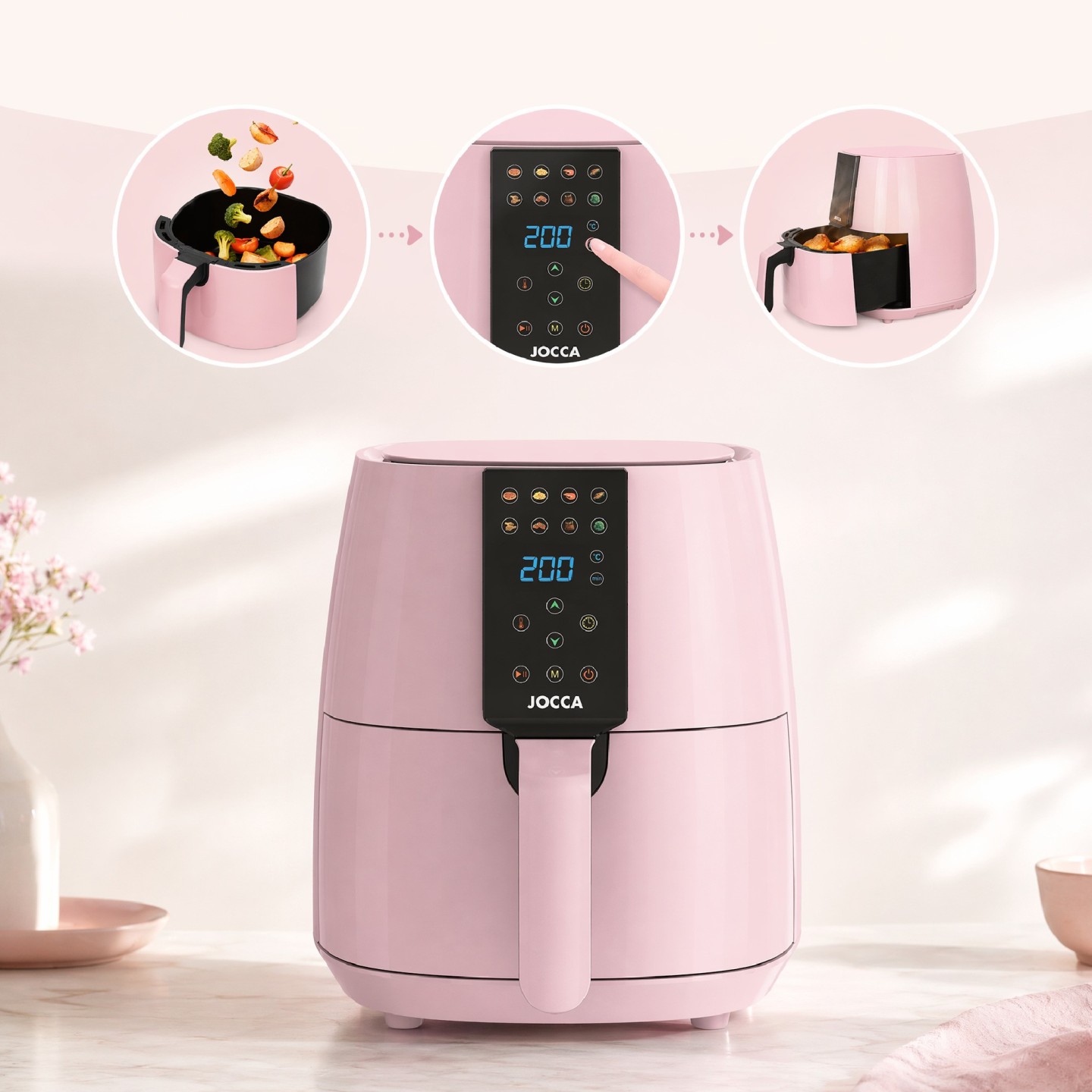 Friedora de Aire Digital 3.8L Rosa - Línea Sweet JOCCA