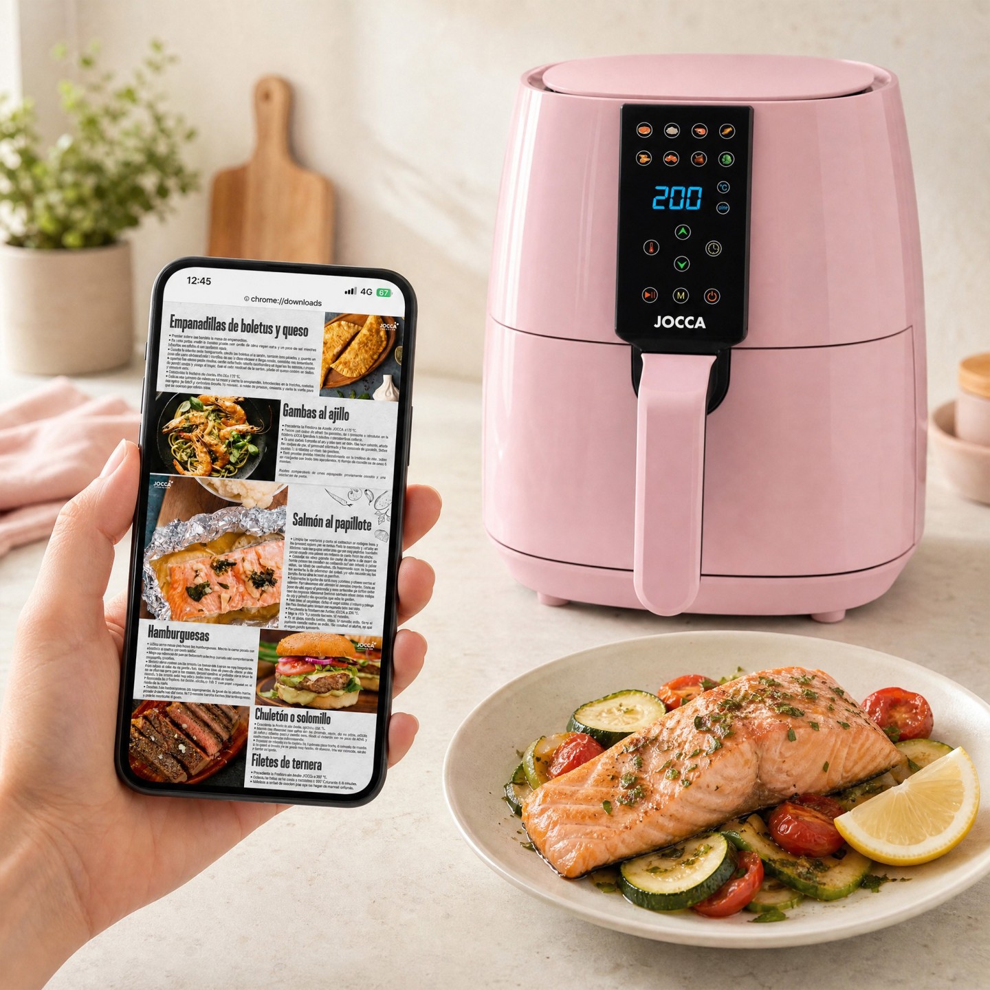 Friedora de Aire Digital 3.8L Rosa - Línea Sweet JOCCA
