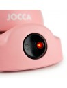 Máquina de café italiana elétrica rosa 6 xícaras com base rotativa e manter jocca quente