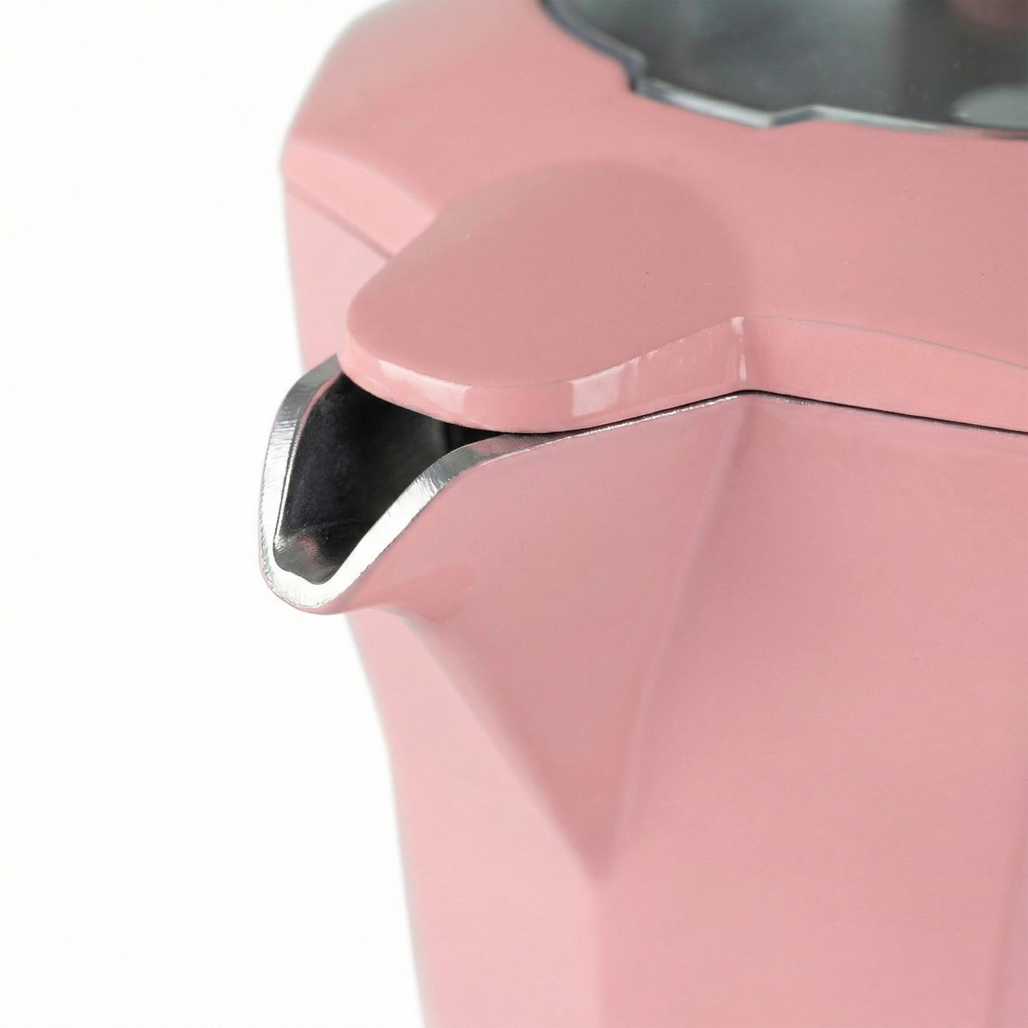 Pink electric italian coffee maker 6 cups with rotating base and keep warm jocca