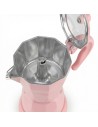 Bollitore da caffè italiano rosa elettrico 6 tazze con base rotante e mantengono calda jocca