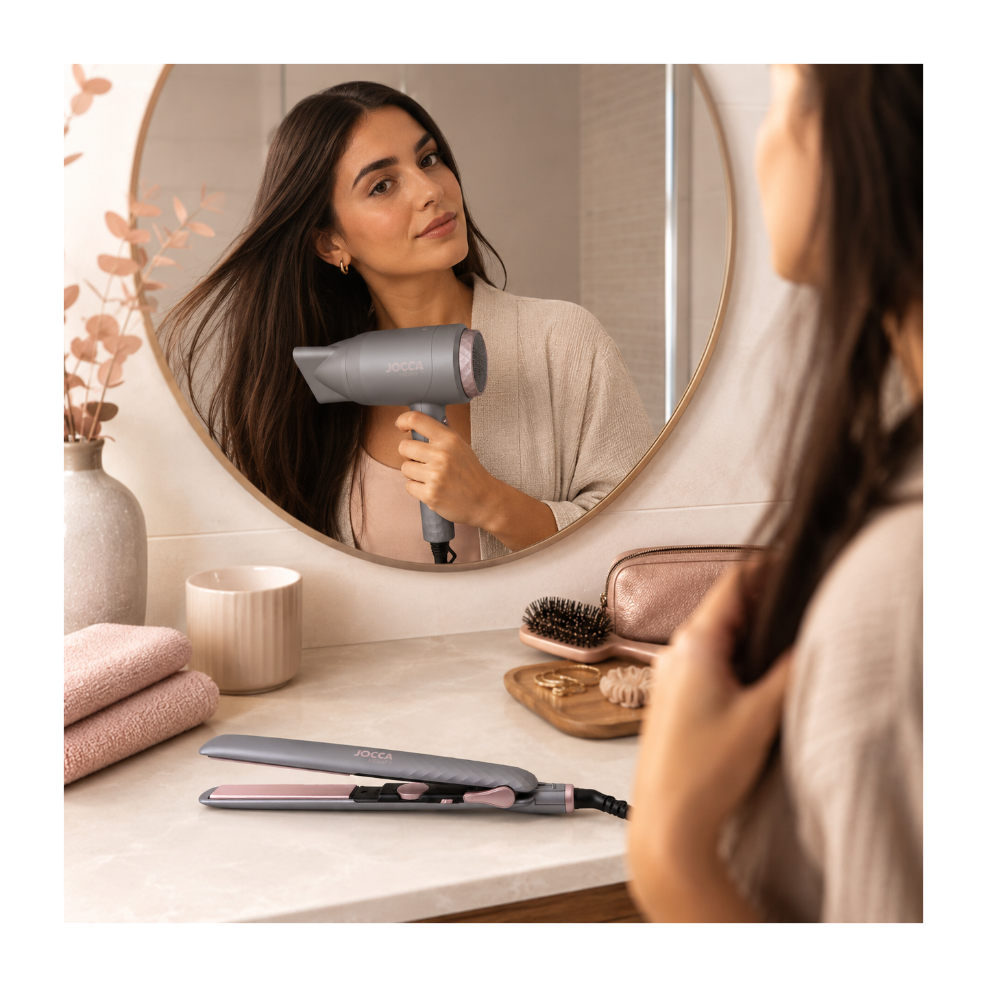 Set Hair Dryer 2200W and Hair Iron 45W JOCCA