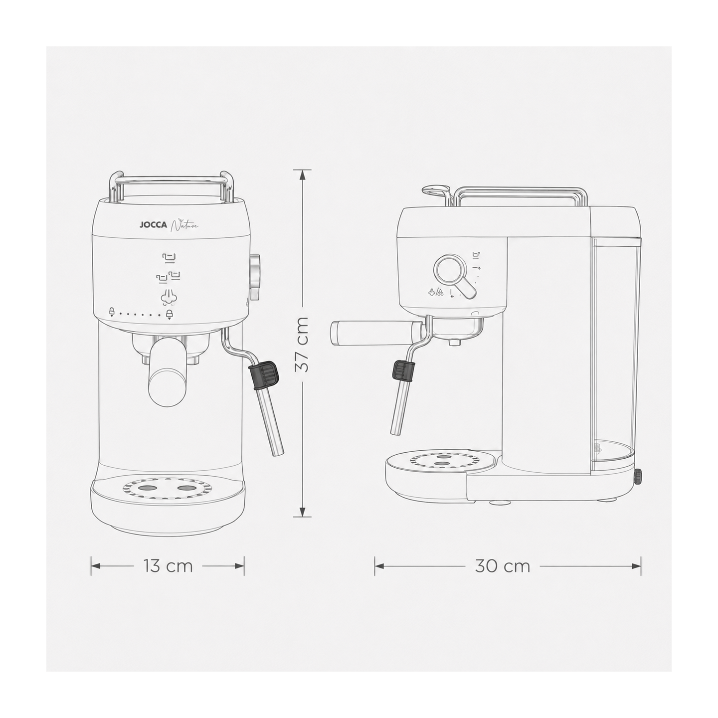 Express Coffee Maker 20 Bars with Vaporizer and Mug Heater JOCCA