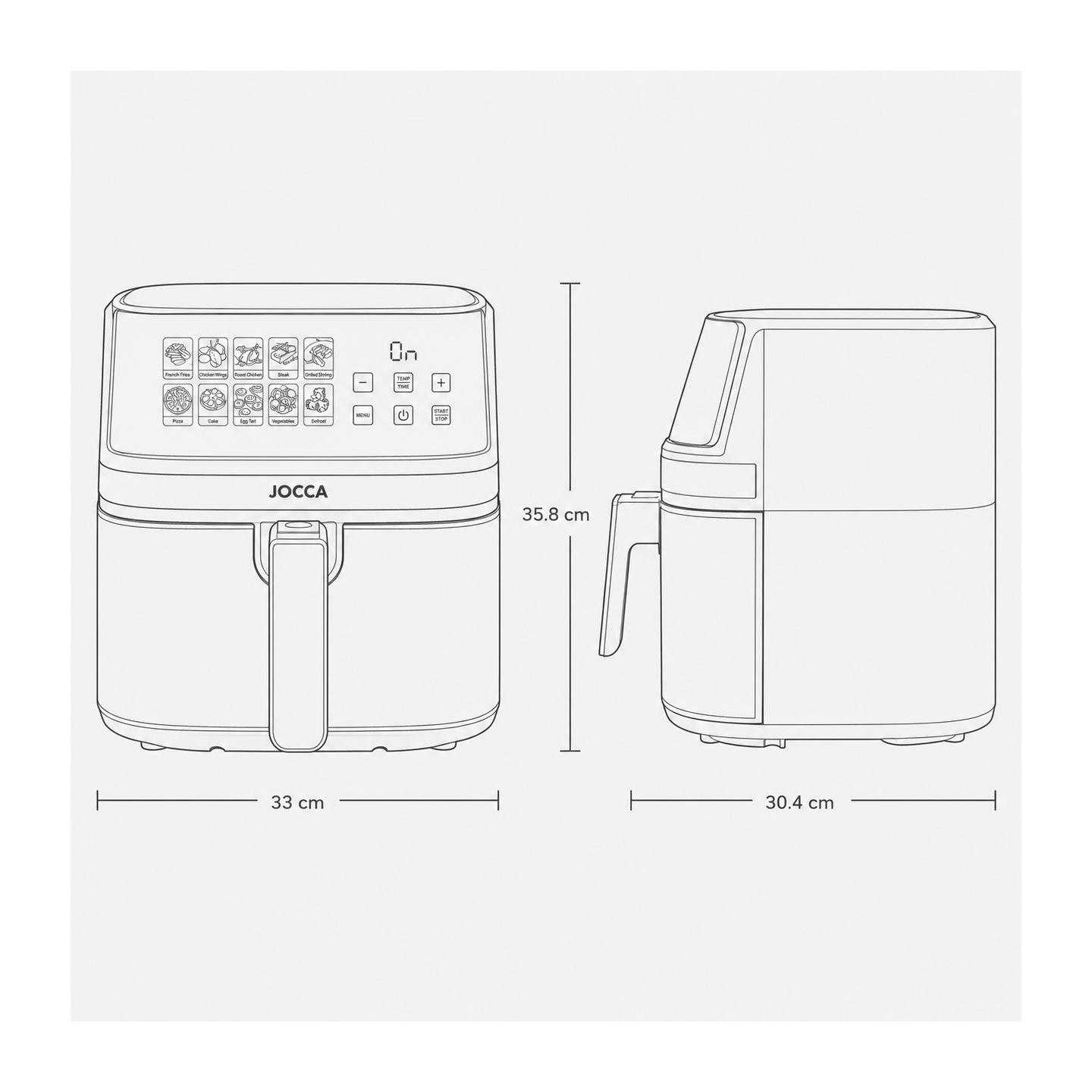8L DIGITAL AIR FRYER WITH DOUBLE RESISTANCE AND COLOR DISPLAY