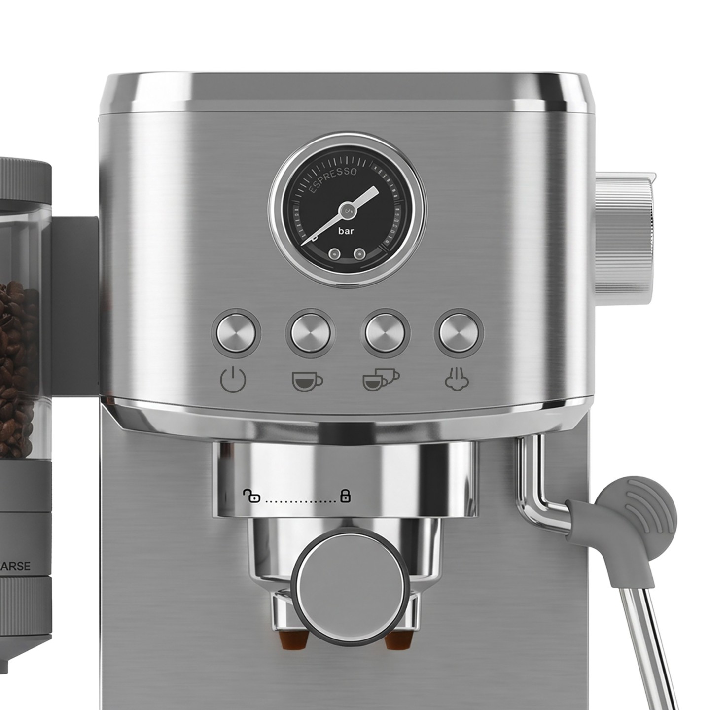 Halbautomatische Kaffeemaschine mit verchromtem Mühle | Jocca