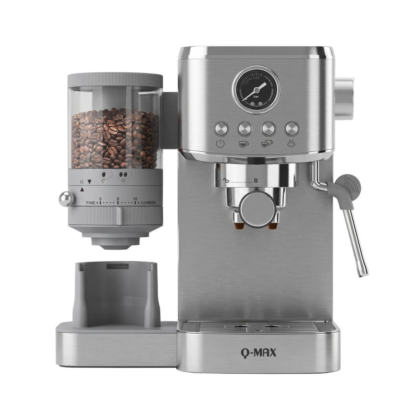 Cafetera Semiautomática con Molinillo 20Bar Cromada | Jocca